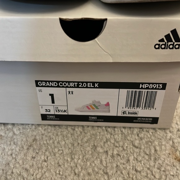 Adidas Girls Tennis Sneakers (Kids size:1) - Picture 2 of 4